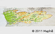 Physical Panoramic Map of Norte, lighten, semi-desaturated