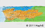 Political Shades Panoramic Map of Norte