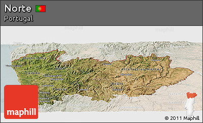 Satellite Panoramic Map of Norte, lighten