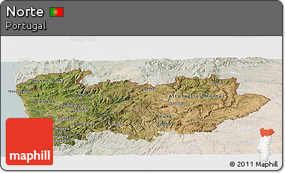 Satellite Panoramic Map of Norte, lighten