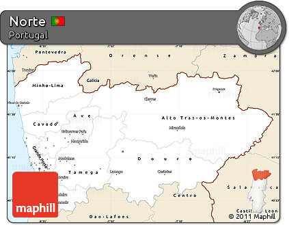 Classic Style Simple Map of Norte