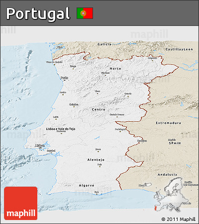 Classic Style Panoramic Map of Portugal