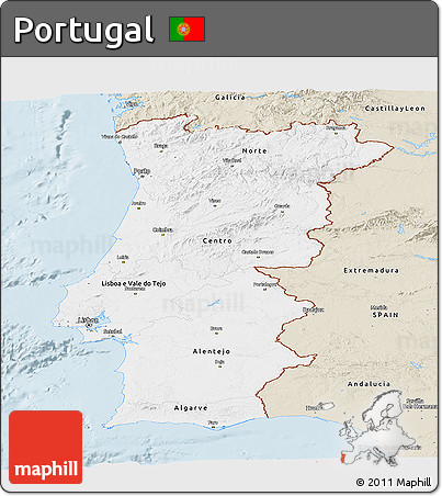 Classic Style Panoramic Map of Portugal