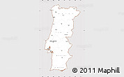 Classic Style Simple Map of Portugal, cropped outside