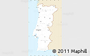 Classic Style Simple Map of Portugal, single color outside