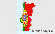 Flag Simple Map of Portugal, single color outside
