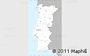Gray Simple Map of Portugal, single color outside