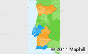 Political Simple Map of Portugal, political shades outside