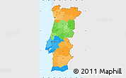 Political Simple Map of Portugal, single color outside