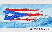 Flag 3D Map of Puerto Rico, physical outside