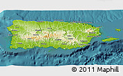 Physical 3D Map of Puerto Rico, satellite outside
