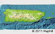 Physical 3D Map of Puerto Rico, single color outside, satellite sea