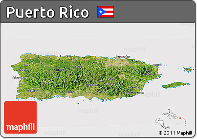 Free Satellite 3D Map of Puerto Rico, cropped outside