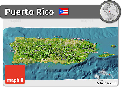 Free Satellite 3D Map of Puerto Rico