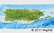 Satellite 3D Map of Puerto Rico, political outside