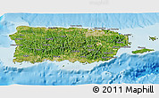 Satellite 3D Map of Puerto Rico, shaded relief outside