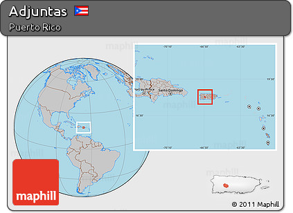 Gray Location Map of Adjuntas