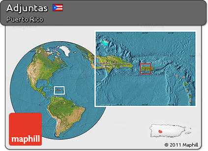 Satellite Location Map of Adjuntas