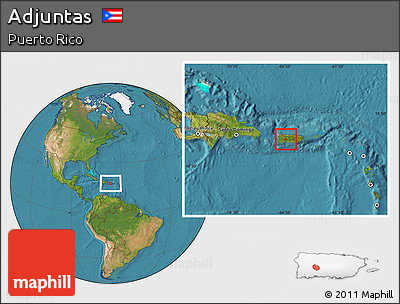 Satellite Location Map of Adjuntas