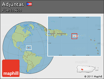 Savanna Style Location Map of Adjuntas, highlighted country