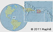 Savanna Style Location Map of Adjuntas, hill shading
