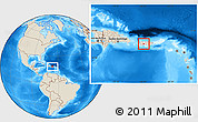 Shaded Relief Location Map of Adjuntas, highlighted country