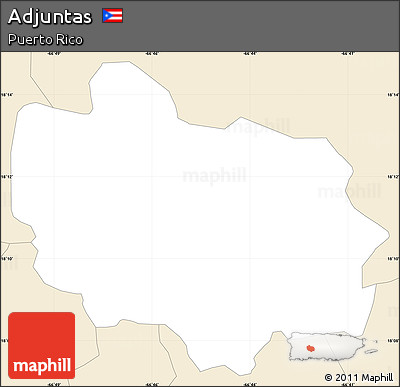 Classic Style Simple Map of Adjuntas