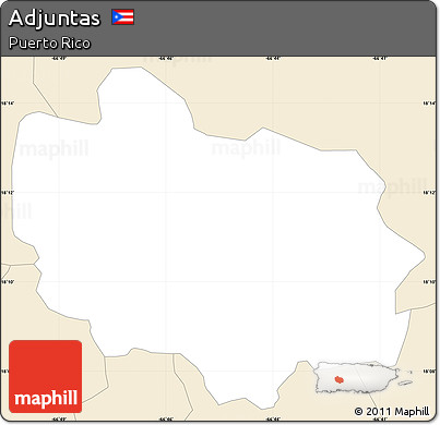 Classic Style Simple Map of Adjuntas