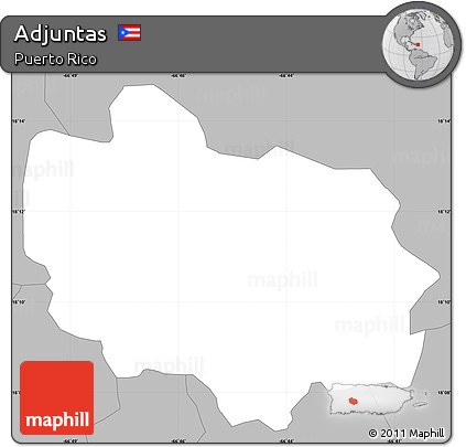 Gray Simple Map of Adjuntas
