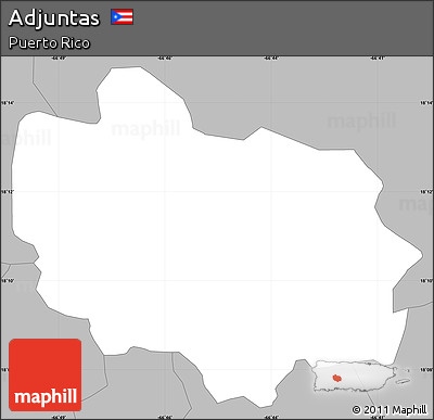 Gray Simple Map of Adjuntas