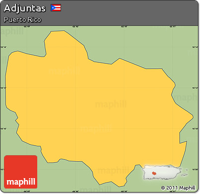 Savanna Style Simple Map of Adjuntas, cropped outside