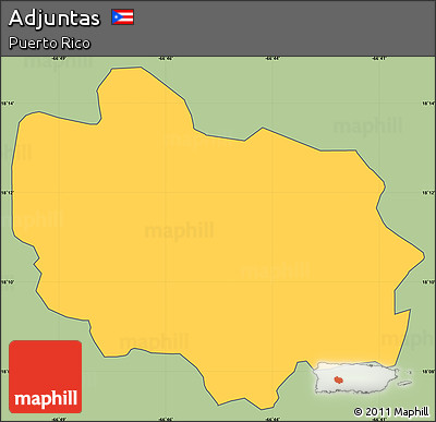 Savanna Style Simple Map of Adjuntas, cropped outside