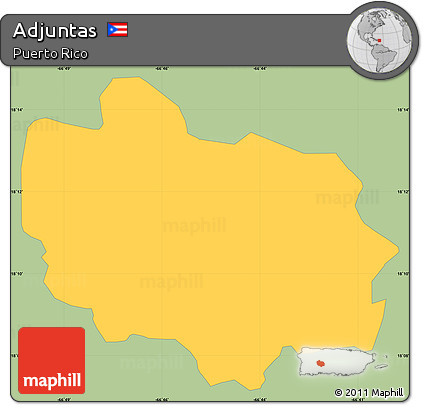 Savanna Style Simple Map of Adjuntas, single color outside