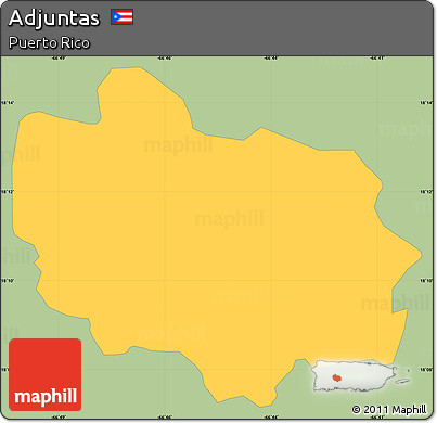 Savanna Style Simple Map of Adjuntas, single color outside