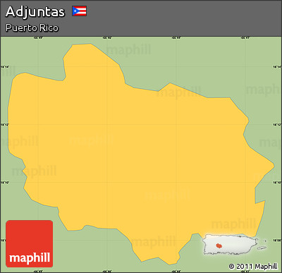 Savanna Style Simple Map of Adjuntas, single color outside