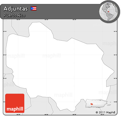 Silver Style Simple Map of Adjuntas