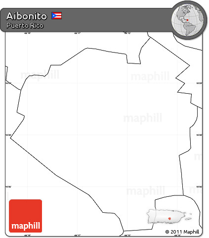 Blank Simple Map of Aibonito, no labels
