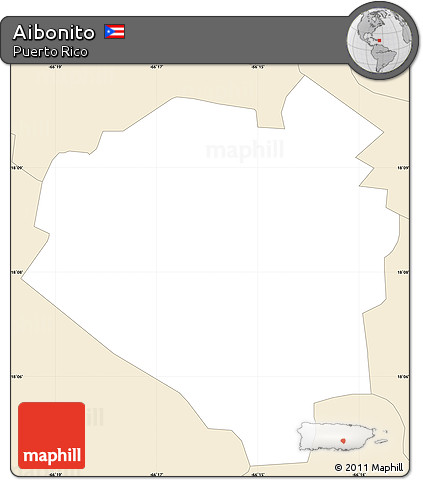 Classic Style Simple Map of Aibonito
