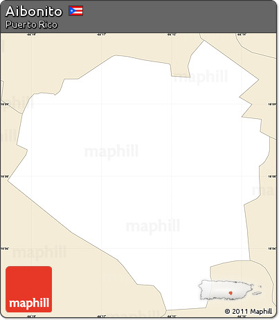 Classic Style Simple Map of Aibonito