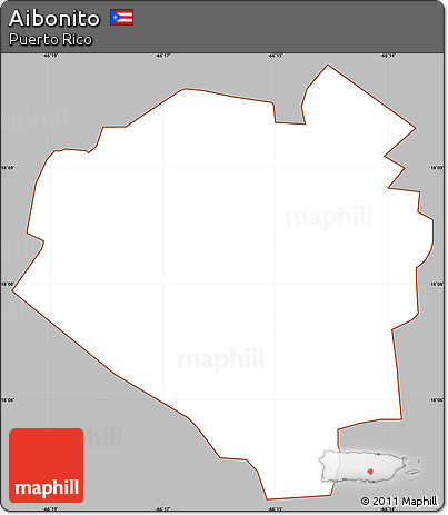 Gray Simple Map of Aibonito, cropped outside