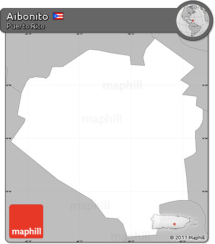 Gray Simple Map of Aibonito