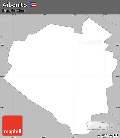 Gray Simple Map of Aibonito