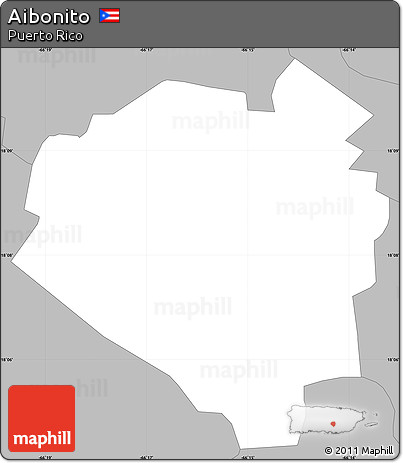 Gray Simple Map of Aibonito