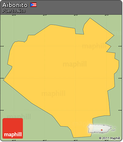Savanna Style Simple Map of Aibonito, cropped outside