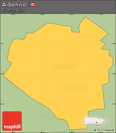 Savanna Style Simple Map of Aibonito, cropped outside