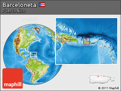Physical Location Map of Barceloneta