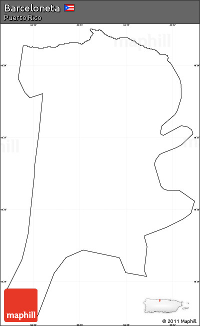 Blank Simple Map of Barceloneta, cropped outside