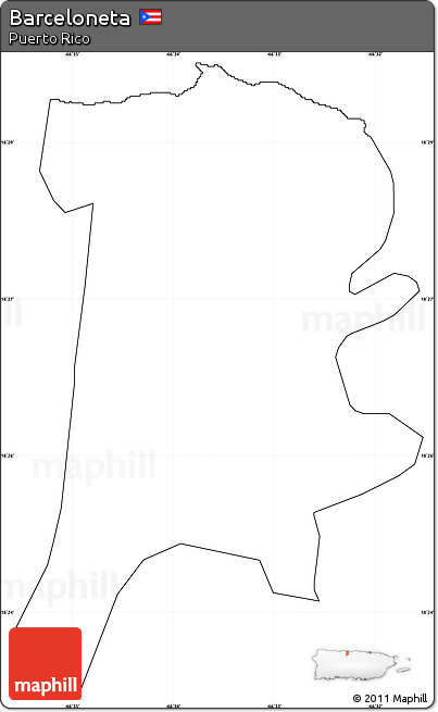 Blank Simple Map of Barceloneta, cropped outside