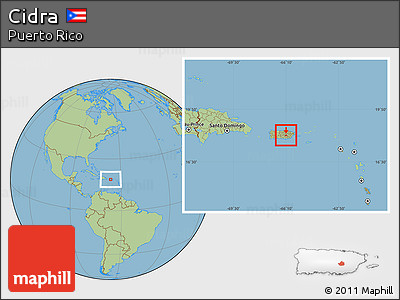 Savanna Style Location Map of Cidra