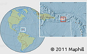Savanna Style Location Map of Cidra, highlighted country, hill shading